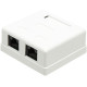 Розетка двухпортовая RJ45x2 UTP cat 5E, біла, Hypernet