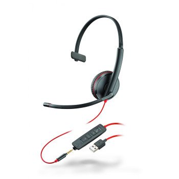 Plantronics BlackWire C3215-A (209746-201) - дротова гарнітура (jack 3.5/USB-A)