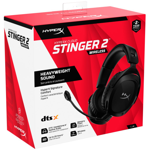 HyperX Cloud Stinger 2 USB/WL Black, гарнітура ігрова - 676A2AA