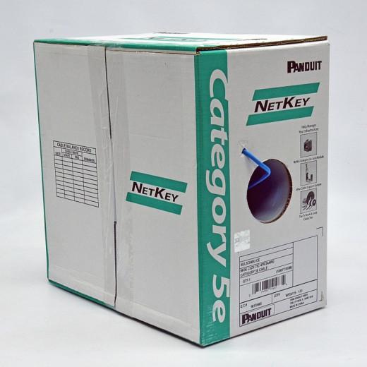 Кабель U/UTP, кат. 5E, AWG 24, LSZH, синій, 305 м, Panduit NetKey (США) - NUL5C04BU-CE