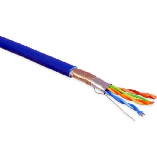 Кабель F/UTP 300/24 4P FutureCom, кат. 5e, LSZH, синій, 1000 м, Corning - CCXDEE-C0047-C001-L7
