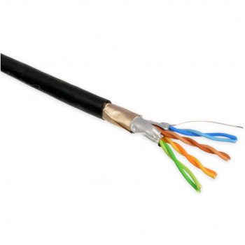 Кабель F/UTP 300/24 4P, кат. 5e, зовнішній, PE -40°, чорний, Corning