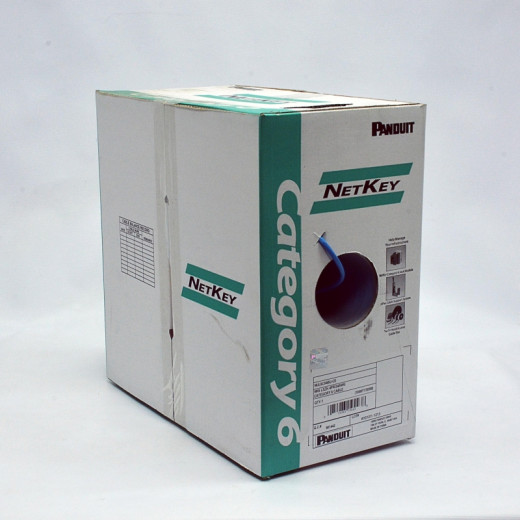 Кабель U/UTP, кат. 6, AWG 24, LSZH, синій, 305 м, Panduit NetKey (США) - NUZ6C04BU-KE
