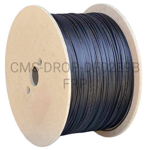 Кабель FTTH MB FRP абонентського доступу, J/A-N(2ZM)H, 1E9/125, G.657A1, універсальний, діелектричний, 500N, FRNC, чорний - CMS-DROP-DF01E9B