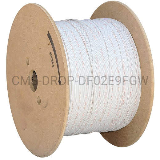 Кабель FTTH 2FG MB абонентський, U-N(ZZN)H, E9/125, G.657A1, FRNC, білий - CMS-DROP-DF02E9FGW-R