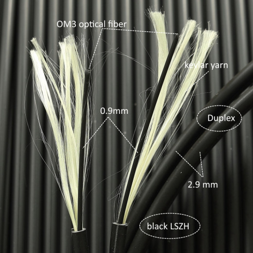 ВО кабель патчкорд J-V(ZN)H 2G50 OM3/125 LSZH 2.9 мм чорний CMS - CMS-J-V(ZN)H-2OM3-BK