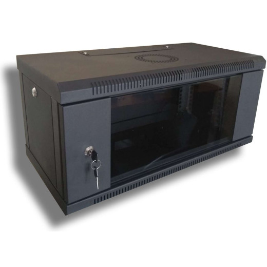 Шафа комутаційна настінна 4U 600x600 розбірна, Hypernet - WMNC66-4U-FLAT-BLACK