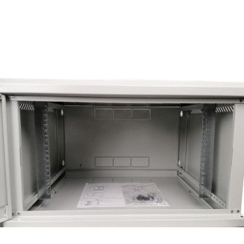 Монтажна шафа 4u, 600х350х284 (Ш*Г*В), скло, сіра