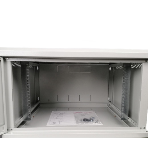 Монтажна шафа 9U, 600х600х503 (Ш*Г*В), скло, сіра - ES-Е960G