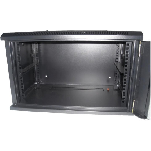 Шафа настінна 19" 9U 600x350 розбірна, Hypernet - WMNC-35-9U-FLAT-AC-BLACK