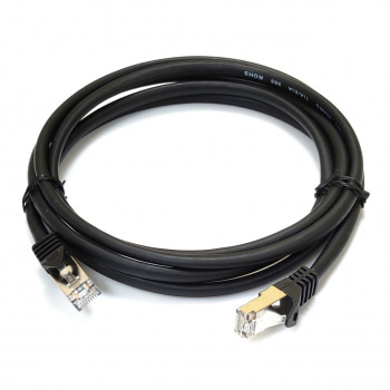Патч-корд S/FTP 0,5 м кат.6A чорний LW