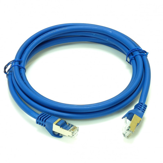Патч-корд S/FTP 0,5 м кат.6A синій LW - PC005-C6A-050BL