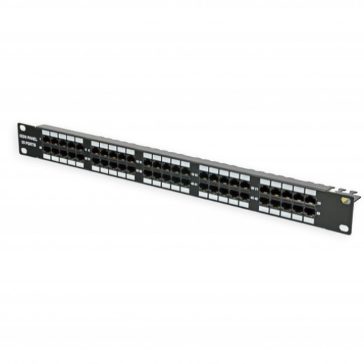 Патч-панель 50 портів, 1U, ISDN, чорна, EPNew - ISDN-50BK846