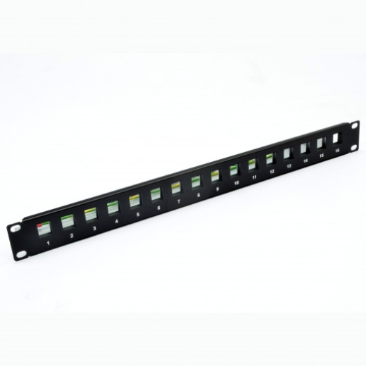 Патч-панель під 16 модулів Keystone, 1U, 19’’ - PLLK-16BKZ
