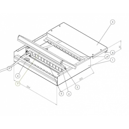 Точка консолідації 264x203x46 мм, під панель 10" - CMS-CPBOX10-B