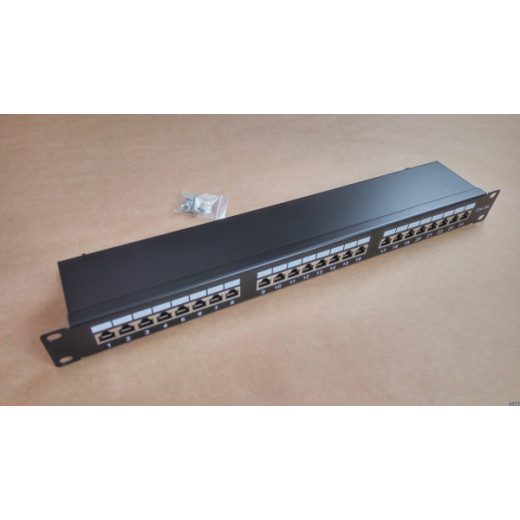 Патч-панель 19", 24xRJ45, STP, кат.5E, 1U KD-PP30-STP-C5e-24P - KD-PP30-STP-C5e-24P