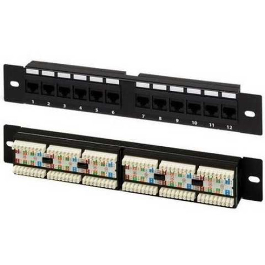 Патч-панель 10" дюймів 12 портів UTP кат.5Е, Hypernet - PP-KUTP-10-12
