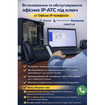 Встановлення IP-АТС під ключ - налаштування, обслуговування, гарантія
